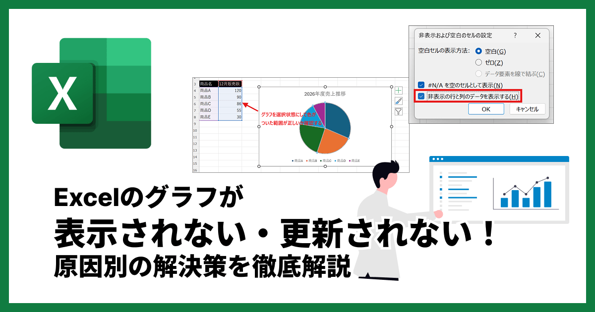 エクセルのグラフが表示されない・更新されない!原因別の解決策を徹底解説